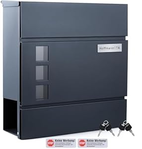 Zedelmaier XX-C1 Wandbriefkasten Anthrazit Groß