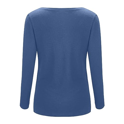 Ribbed Long Sleeve Tops for Women Keyhole V Neck Nice Bicycle Fall Shirts Slim Base Layering Teen Girls Streetwear4