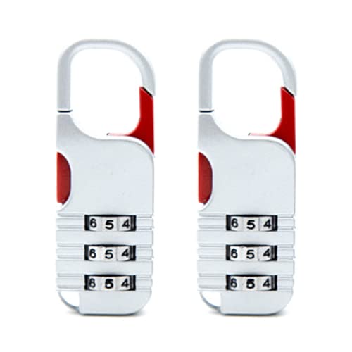Image of Mini Password Padlock Keyless, 3-Digit Combination Code Lock for Indoor Outdoor Locker,Suit case,Toolbox,Hasp Storage White 2Pcs /Set