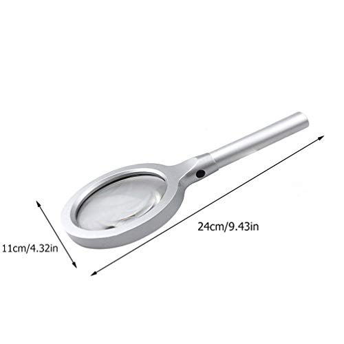 CLISPEED 12 Handheld Grande Lupa Lupa Com Luz LED Lupa Iluminada para A Degeneração Macular Idosos L