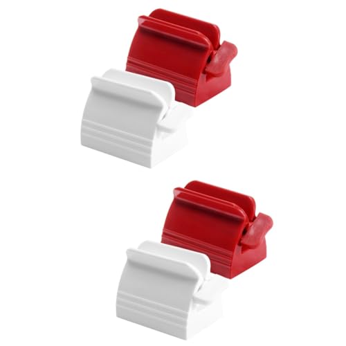 2sets Tube Squeezer Dispenser Toothpaste Squeezer Toothpaste Dispenser Hand Juicer Toothpaste Tube Roller Hair Dye Tube Squeezer Toothpaste Pusher Toothbrush Dispenser 2pcs*2 Healeved