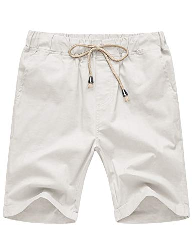 COOFANDY Men's Linen Casual Shorts Loose Beach Jogger Elastic Waist Shorts