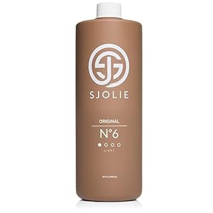 SJOLIE Spray Tan Solution – No. 6 – Light Hydrating Tanning Solution | Sunless Tanner for an All Natural, Sun-Kissed Glow (32oz)