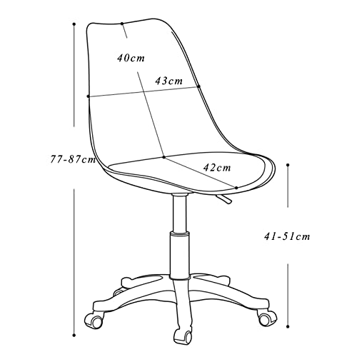 Chaise de bureau pivotante et roulante avec dossier ergonomique en plastique - 3