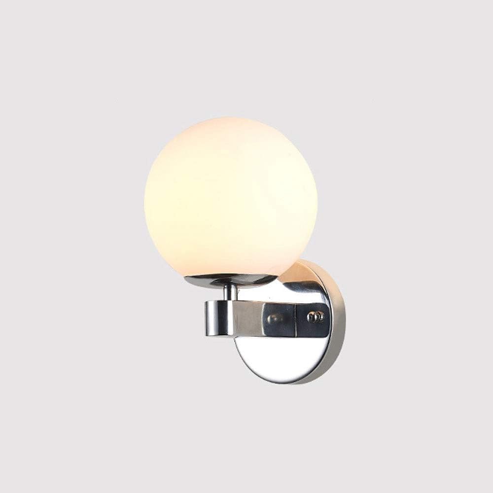 HXYSXHJUO Modern Wall Sconces - White Globe Glass Lampshade Metal Sconce, Stylish Indoor Lighting For Living Room, Bedroom, Cafe & Restaurant
