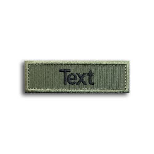 ZEROMEK Embroidered Name Badge with Velcro, Velcro Patch Personalised with Desired Text, Embroidered Badge in Various Sizes & Colours (Olive, 6 x 2 cm) - View 2