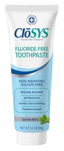 CloSYS Sulfate-Free, Fluoride-Free Toothpaste, 3.4 Ounce, Travel Size, Gentle Mint