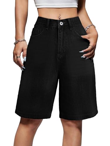 EMMIOL Women Mid-Low Waisted Jorts Baggy Denim Jean Shorts Summer