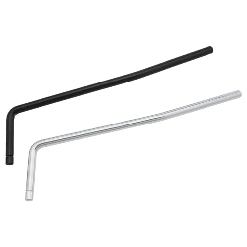 YINETTECH 2PCS 6mm Push-in Tremolo Arm Fits Electric Guitar with Tremolo Bridge System Electric Guitar Tremolo Bridge Black Silver