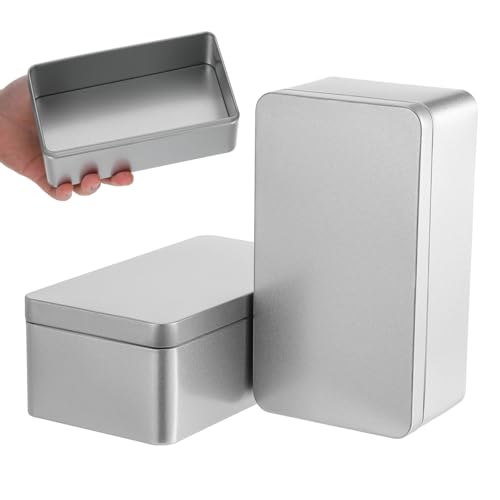 NOLITOY 2 StüCk Blechdose mit Deckel Klein Rechteckige Metallbox für Tee Aufbewahrung Luftdicht Trocken Lebensmittel SüßIgkeiten Aufbewahrungsbox für...