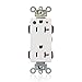 Leviton MD830-IGW Decora Plus Hospital Grade Duplex Receptacle, Isolated Ground, 20 Amp 125 Volt, Lev-Lok Modular, White