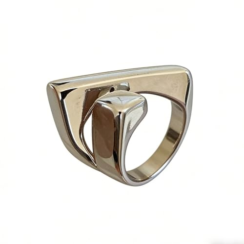GMBYLBY Anillos de apertura ajustables con estilo, diseño asimétrico, textura de aleación, adecuado para amantes de, anillos de uso diario