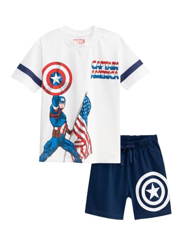 Image of Nap Chief Kids Cotton Official Marvel Superhero's Printed Co ord Sets for Boys & Girls, T Shirt and Shorts for Casual Wear