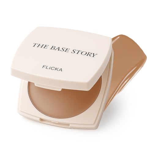 Image of FLiCKA The Base Story Cream Foundation for Face Makeup 8.5gm | Medium to High Coverage | Waterproof & Long Lasting | Smooth & Matte Finish with SPF | All Skin Types | 05 Coffee