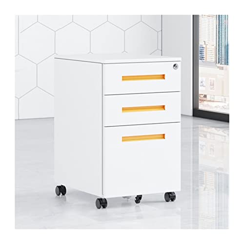 Cassettiera sicura con serratura a 3 cassetti, soluzione ideale per documenti e accessori da ufficio, perfetta per casa o ufficio