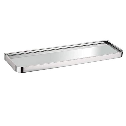 Support de rangement mural salle de bain en acier inoxydable et verre