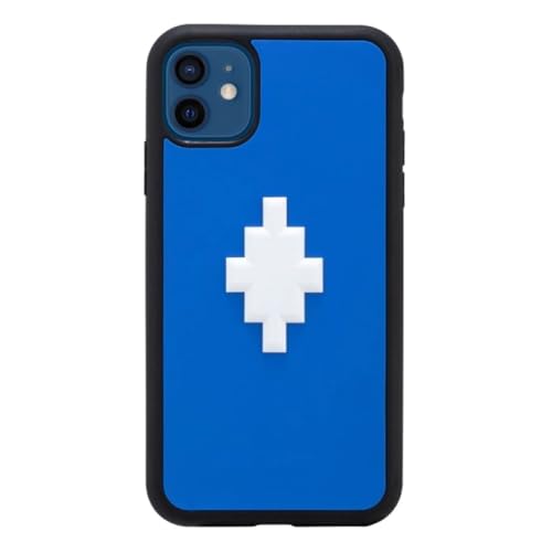 MARCELO BURLON COUNTY OF MILAN Cover/Custodia Compatibile con iPhone 12 - Custodia Burlon Originale con Vetro temprato 9H - Semi-Flessibile - Soft Touch e Antiurto - Protezione Frontale rialzata