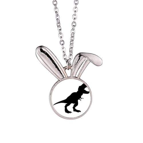 Collier pendentif dinosaure tyrannosaure rex lapin bs