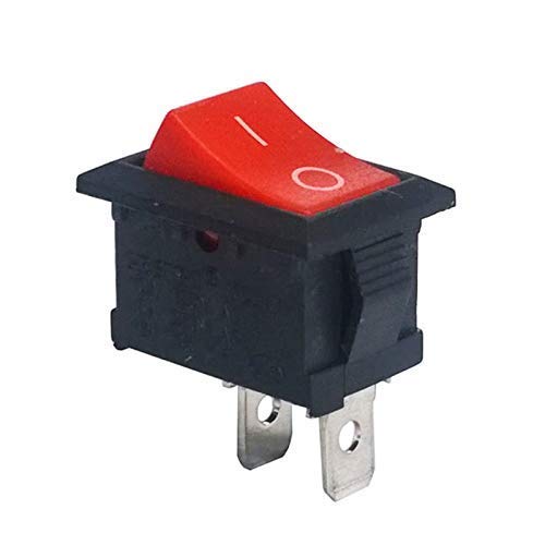 S P Mini Boat Rocker Switch, Red Spst Snap in Switch Ac 250V 6A 2 Pin On/Off pack of 10 PCS 1