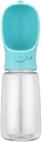 Portable Dog Water Bottle, 2-in-1 Travel Water Bowl and Dispenser for Large Dogs, Outdoor Walking Hiking, 20oz (Blue)