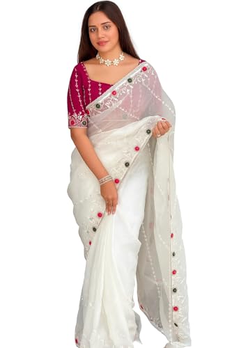 Women’s Designer Velvet Saree–Zari Thread & Sequins Embroidery with Pearl