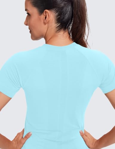 Image of MathCat Seamless Short Sleeve Workout Tops for Women