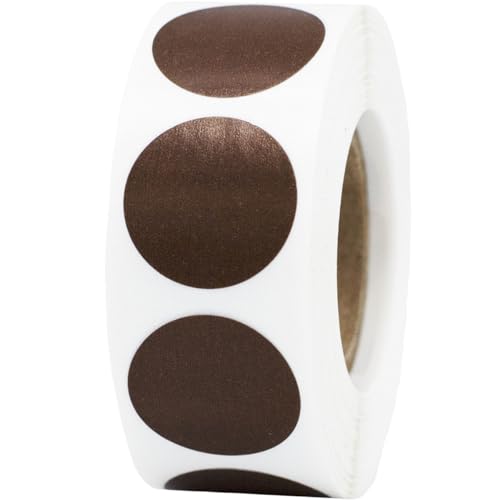 Brown Semi-Gloss Round Stickers, 3/4