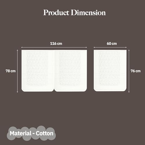 Image of Kuber Industries 2+1 Seater Sofa Cover | Slipcover for Living Room | Thick & Cozy | Non-Slip Comfort Sofa Cover Set | Columbia 258003 - Cream