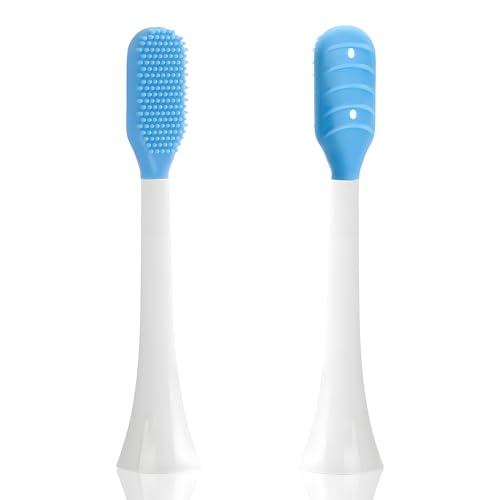 RAYAKT Set di 2 testine per la pulizia della lingua, compatibili con spazzolini elettrici (diverse marche), Tongue Cleaner per l'alito fresco, alternativa alle testine originali