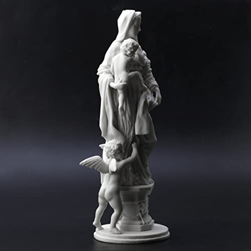 Estatua Madonna de resina blanco mármol 14 in miniatura 3