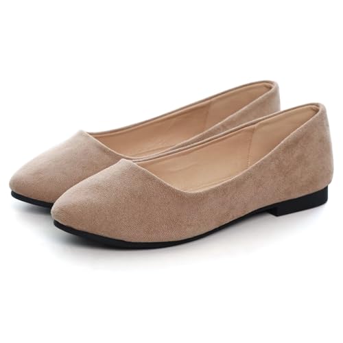 Image of Dear Time Women's Flats Comfortable Slip On Ballet Flats Soft Solid Casual Shoes