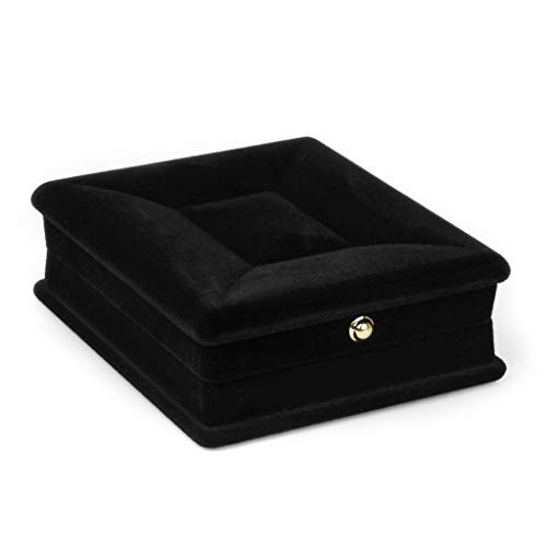 Aeromdale Collar cadena joyería exhibición caja de almacenamiento caja de regalo titular organizador negro Cover