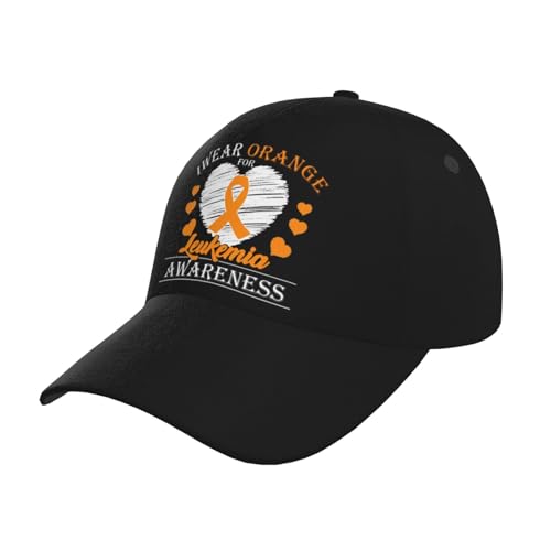 I Wear Orange Leukemia Cancer Awareness Baseball Hats for Men and Women - Classic Adjustable Hats