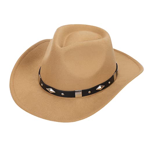 Western Cowboy Hat For Men Women Classic Roll Up Adjustable Fedora Hat With Buckle Belt #TOP17