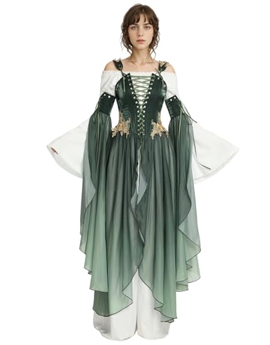 daizbella Renaissance-Kostüm für Damen, Elfen-Kostüm für Damen (Unterrock nicht im Lieferumfang enthalten)