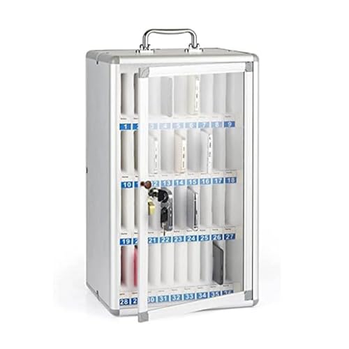Taquilla de almacenamiento transparente para teléfono con cerradura numerada, montaje en pared para uso escolar y oficina, ideal para exámenes y entornos de trabajo, solución segura y nizada