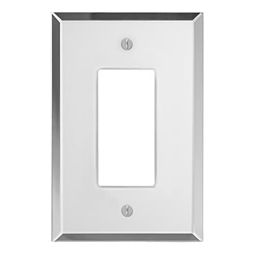 1 GFI Rocker | Plain Glass Mirror Switch Plates And Outlet Covers | 3.5 x 5.25 | Quality Outlet Cover Plates For All Configurations