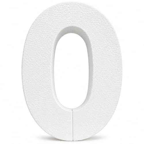 12-Inch Smooth Foam Numbers – White Polystyrene Styrofoam Number for DIY Crafts, Birthday Party Decorations, Wedding, Graduation & Event Decor (Number 0)