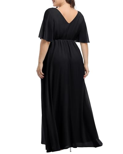 Pinup Fashion Women Bridesmaid Dresses for Wedding Guest Plus Size - Formal Chiffon Long Maxi Dress2
