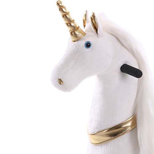 Sweety Toys 11339 Reittier groß Einhorn auf Rollen für 4 bis 9 Jahre-Riding Animal, Weiß – Bild 3