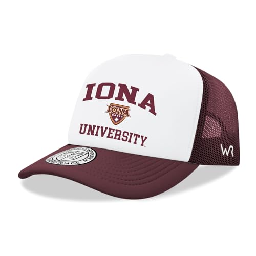 BH Fashion Company Iona College Gaels Trucker Mesh Snapback Seal Hat White/Maroon