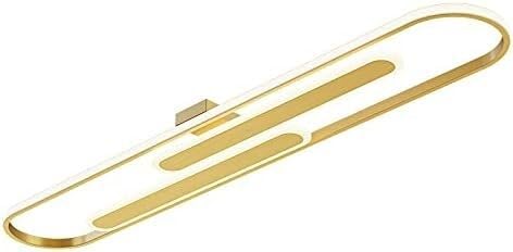 Lámpara de techo moderna LED de luz blanca, iluminación de techo, lámpara de techo empotrada, compatible con sala de estar, ., sala de estudio, oro(60CM)