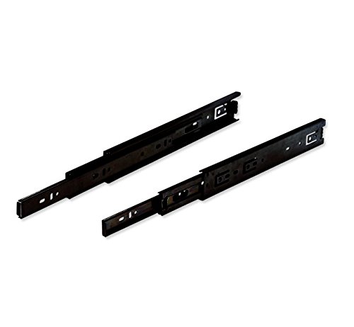 Image of Drawer Slides Telescopic Ebco Brand (22 inches /550mm) Black Full Extension 35 Kg Weight Capacity (one Set for one Drawer)