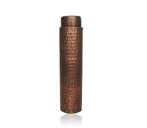 Image of Tambra Copper Bedroom Jar with Inbuilt Glass | Diamond Design | Handcrafted, Leakproof, Jointless | Ayurvedic Benefits, Antioxidant Properties | 1200 ml (Pack of 2)