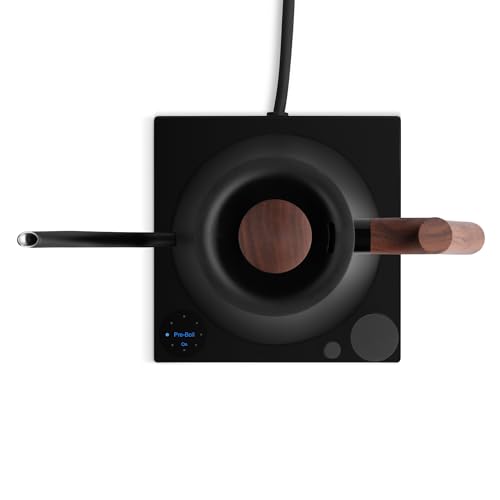 Image of Fellow Stagg EKG Pro Studio Edition Electric Gooseneck Kettle - Pour-Over Coffee, Tea, Quick Heating, Precise Temperature Control, Scheduling, Built-in Brew Timer-Matte Black with Walnut Handle, 0.9 L