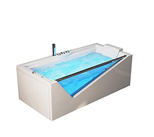 Supply24 since 2004 Whirlpool Badewanne Rimini mit Glasfront (170x80 cm) – freistehend oder Ecke rechts/links –...