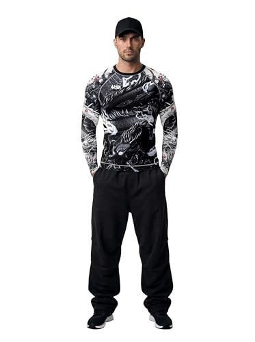 Image of AKIBA Full Sleeve Skins Performance Fit Compression for MMA, BJJ Rash Guard,Gym, Running, Cycling
