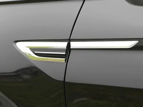 Autophoton Car Accessories for Tiguan 2017 2018 2019 2020 2021 Side Wing Fender Emblem Badge Stickers Cover Trim Decoration (Silver)