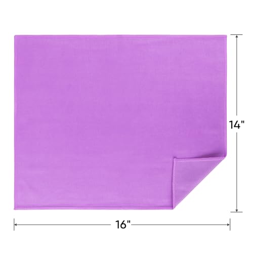 HOMEXCEL Microfiber Glass Cleaning Cloths 6 PK, Lint Free Streak Free, Reusable Microfiber Cleaning Cloth for Cleaning Windows, Glasses, Mirrors, Screens, Stainless Steel, and More Purple-14×16