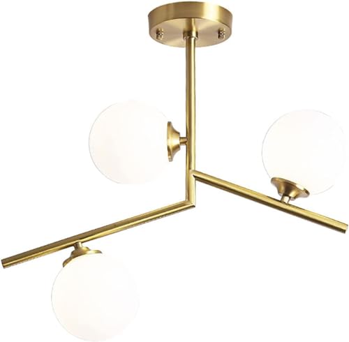 Chandelier Sputnik 3 Bras pour Plafond Bas Luminaire Salon